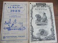 Cover view of both 1989 and 1997 Farmer's Almanac booklets