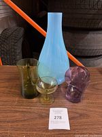 Group shot showing all four glass items