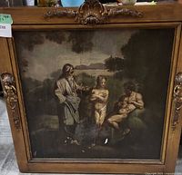 Front view of framed oil painting