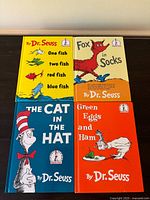 Front covers of all four Dr. Seuss hardcover books