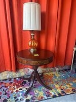 Table and lamp together to show overall lot