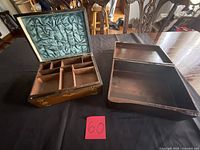 Boxes open displaying interiors