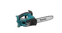 Makita DUC302Z cordless chainsaw, teal and black, bar and chain visible