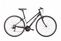 Full side view of Opus Orpheo 5 Step-Thru V2 bicycle showing frame, wheels, drivetrain, and components