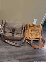 Both canvas tote bags side by side