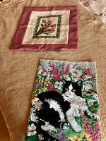 Both stitched panels laid out on surface