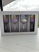 boxed set of 4 luster wine glasses front view