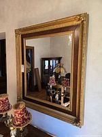 Full view of mirror on wall showing overall design and size