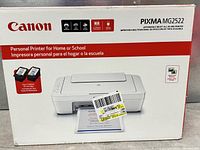 Front of retail box showing Canon PIXMA MG2522 printer image and model details
