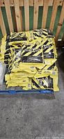 Stacked yellow Windsor Safe-T-Salt bags on pallet