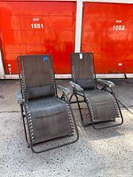 Front view of both zero-gravity chairs folded open