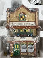 Front view of The Daily News building inside plastic wrap