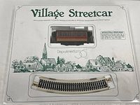 Front of sealed Department 56 Village Streetcar box