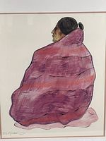 Close view of lithograph image showing color and subject