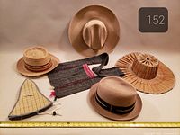 Group view of all hats and bag