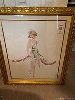 Full view of framed Erte serigraph