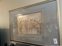 Full framed print showing herons, gold frame, matted under glass