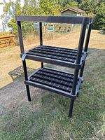 Front view of entire shelving rack