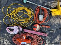 All items laid out showing tools and cords