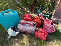 All items grouped on grass showing relative sizes and colours