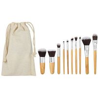 Entire 10-brush set with pouch displayed