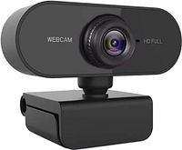Front angled view of the black HD Full webcam