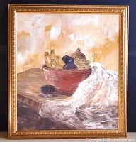 Framed oil painting front view