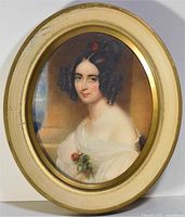 Full view of oval framed portrait