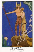 Front view of framed George Barbier print Le Retour