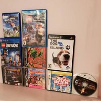 Group shot of all game cases and loose disc