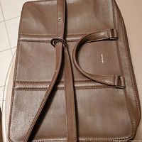 Full view of brown Matt & Nat satchel showing handles and shoulder strap