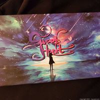 front lid of Sweep Heart box with aurora artwork