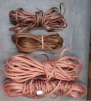 All four wire bundles coiled on surface