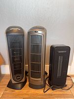 Front view of all three tower heaters
