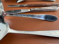 Group view showing paring knife, solid spoon, slotted spoon