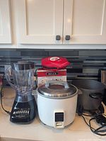 Group shot showing all four appliances on countertop