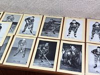 Closer view of first eight prints showing player names and condition