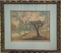 Framed aquatint full view