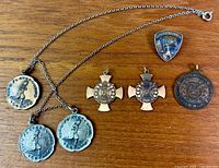 Group shot showing all medals and badges