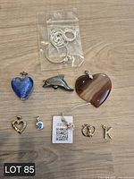 All ten jewellery pieces laid out together