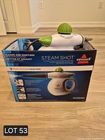 Boxed Bissell Steam Shot showing product imagery and branding