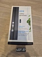 Retail box front showing product name Blink video doorbell