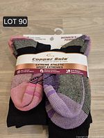 Front of sealed pack showing Copper Sole branding and assorted coloured socks