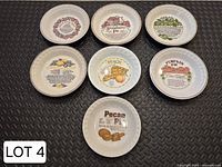 Group shot of all seven ceramic recipe pie plates