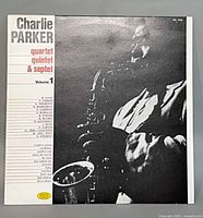 Front album cover showing Charlie Parker image and title