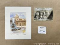 Colour print of St. Peter’s Square with fountain