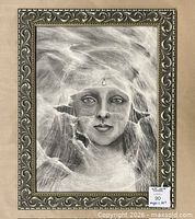 Full view of framed mystical woman portrait