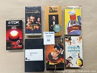All seven VHS tapes arranged for overview