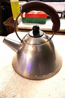 Full view of kettle showing body, handle, spout