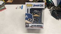 Front view of boxed Funko Pop Captain America #450 figure